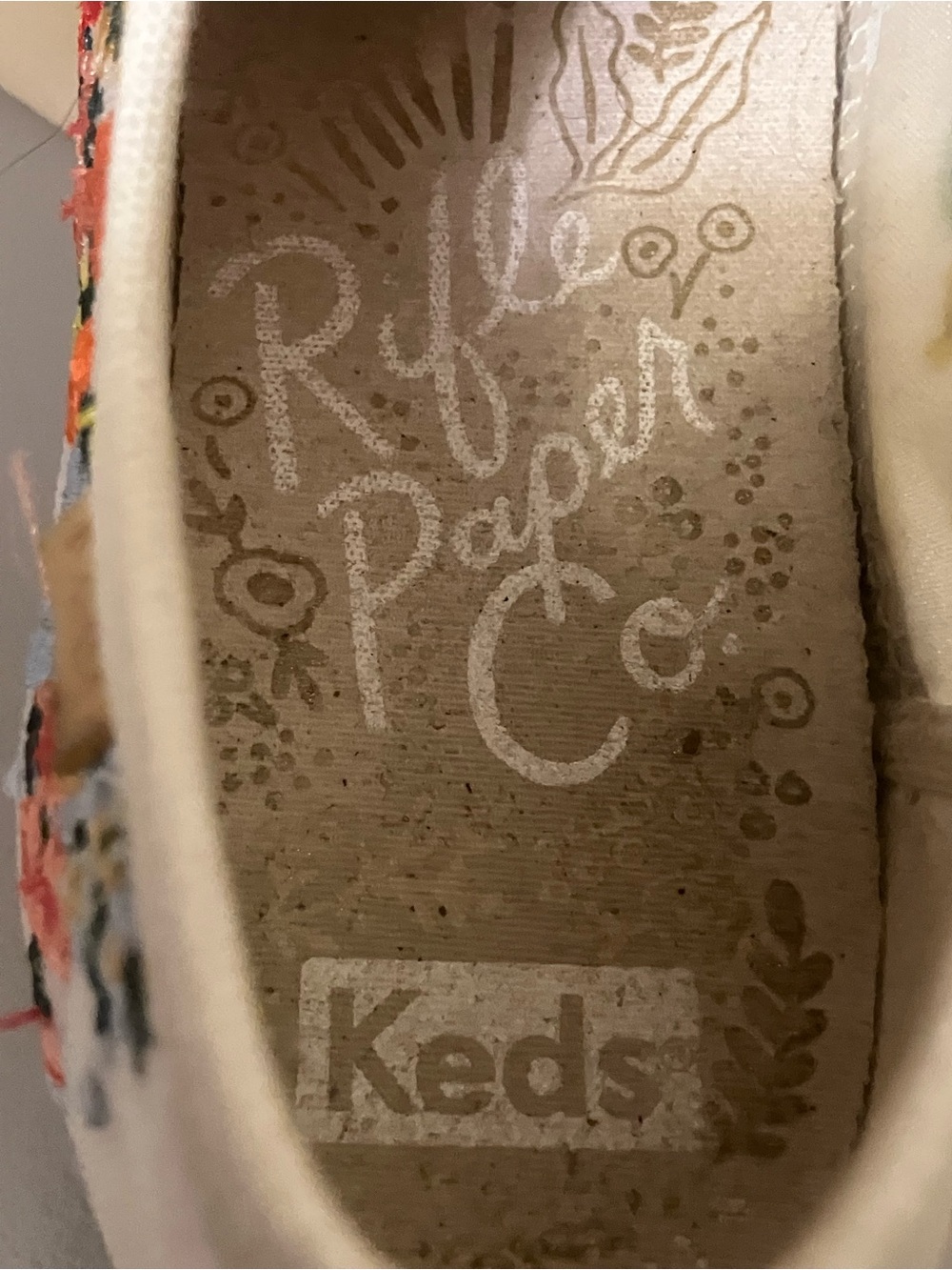 KEDS Rifle Paper Co Women's Embroidered Flowers Canvas Lace Up Sneakers Sz 10 - Picture 11 of 13